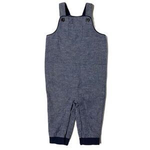 NWT Janie and Jack Shortalls Romper denim Size 6-12 Months Blue